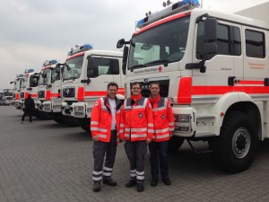 Markus, Johannes und Manuel bei der Übergabe und Einweisung bei der Firma Freytag